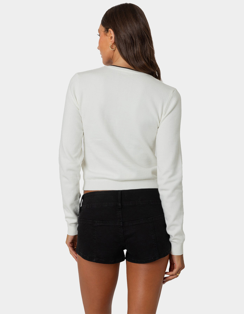 EDIKTED Contrast Bow Knit Cardigan image number 4