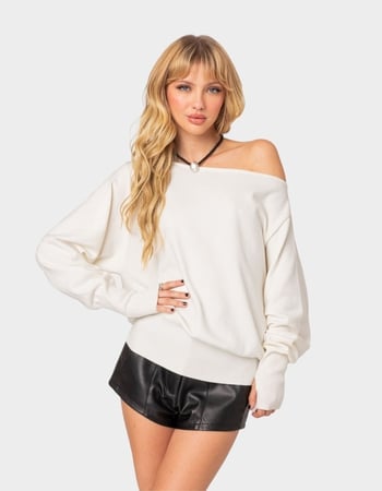 EDIKTED Off Shoulder Oversized Sweater Primary Image