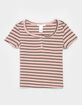 FULL TILT Stripe Girls Henley Top image number 1
