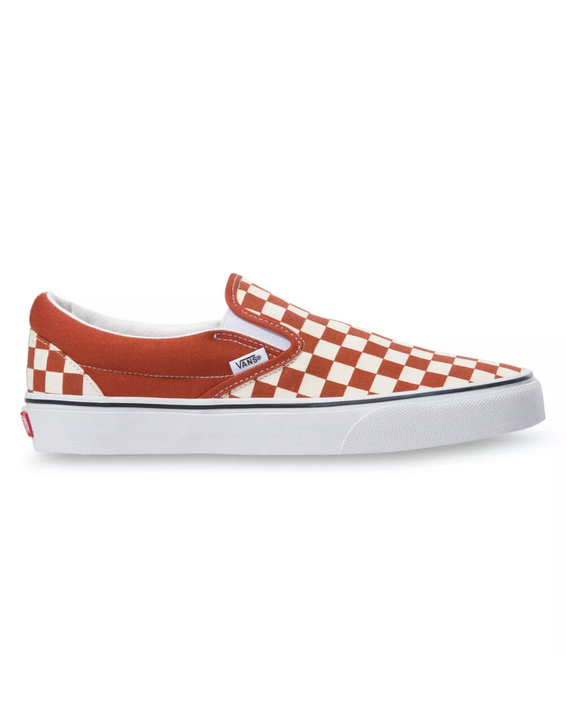 VANS Checkerboard Slip-On Rust & True White Mens Shoes image number 3