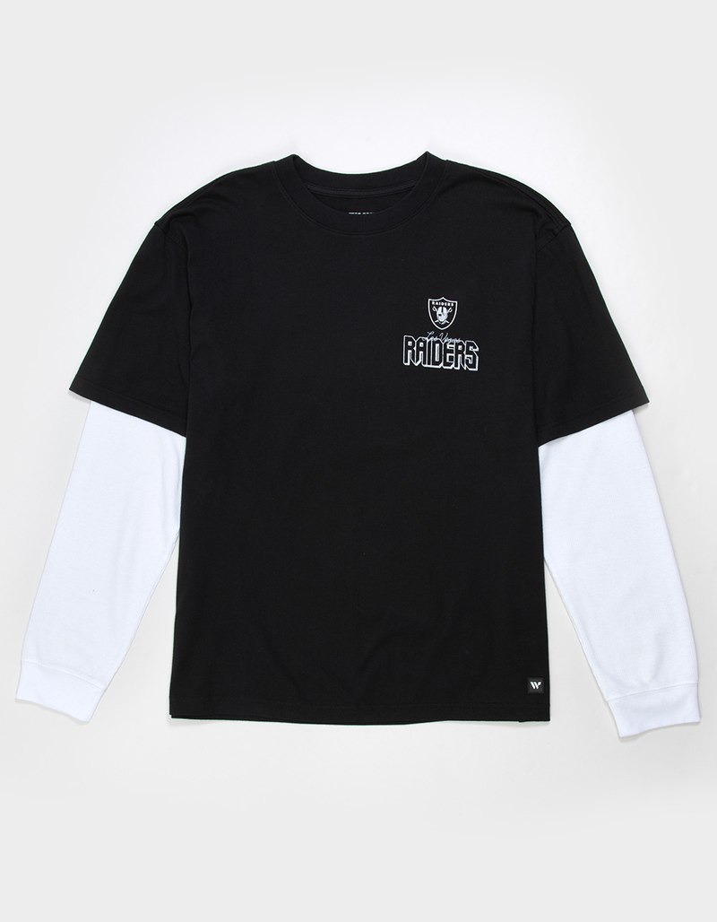 THE WILD COLLECTIVE Las Vegas Raiders Mens Long Sleeve Boxy 2fer Tee image number 2