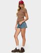 EDIKTED Keinan Low Rise Denim Shorts image number 4