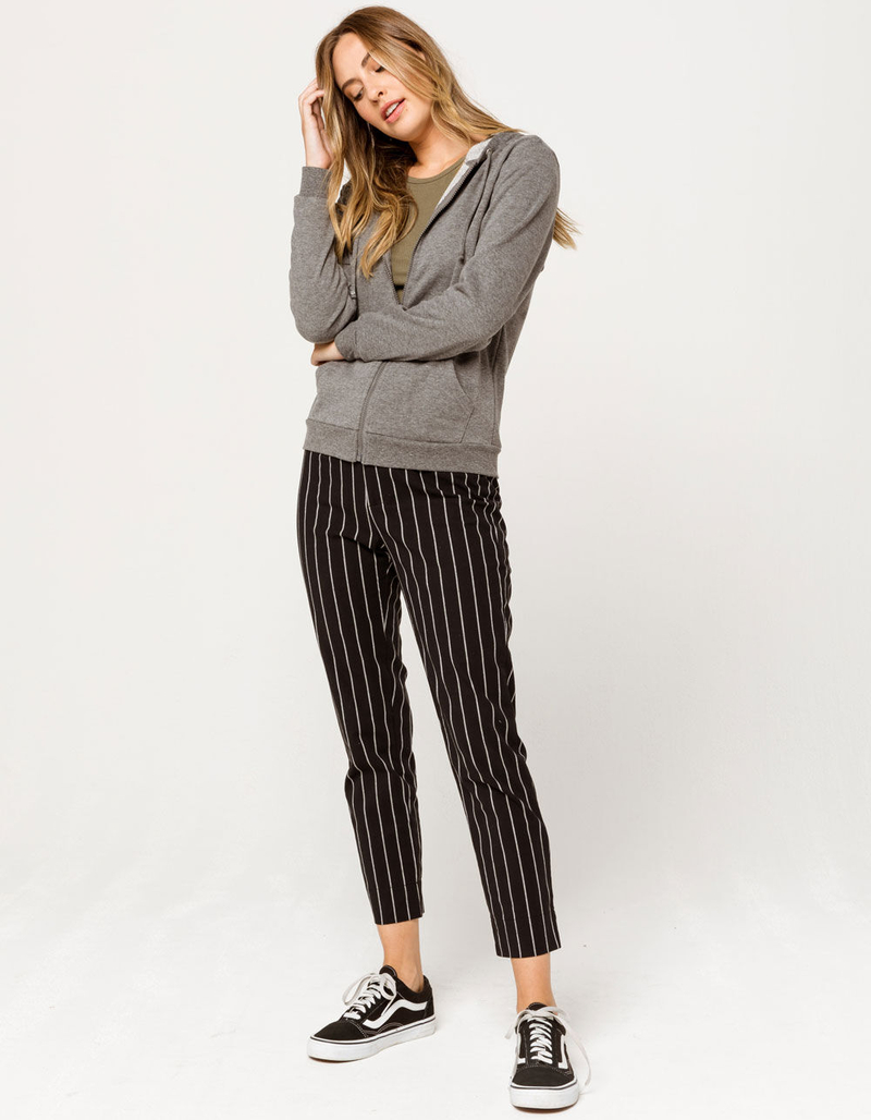 FULL TILT Zip Up Charcoal Womens Hoodie image number 3