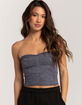 FULL TILT Seamless Lace Trim Textured Womens Tube Top image number 1