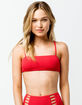FULL TILT Textured Bralette Red Bikini Top image number 2