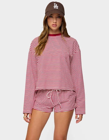 EDIKTED Jainee Striped Long Sleeve Tee Primary Image