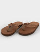 RAINBOW Luxury Leather Narrow Strap Womens Flip Flops image number 1