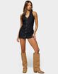 EDIKTED Destinee Denim Halter Mini Dress image number 4
