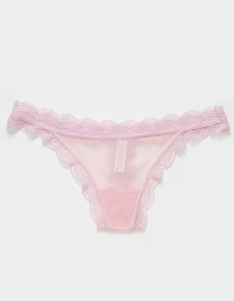 FULL TILT Lace-Trim Mesh Thong image number 0