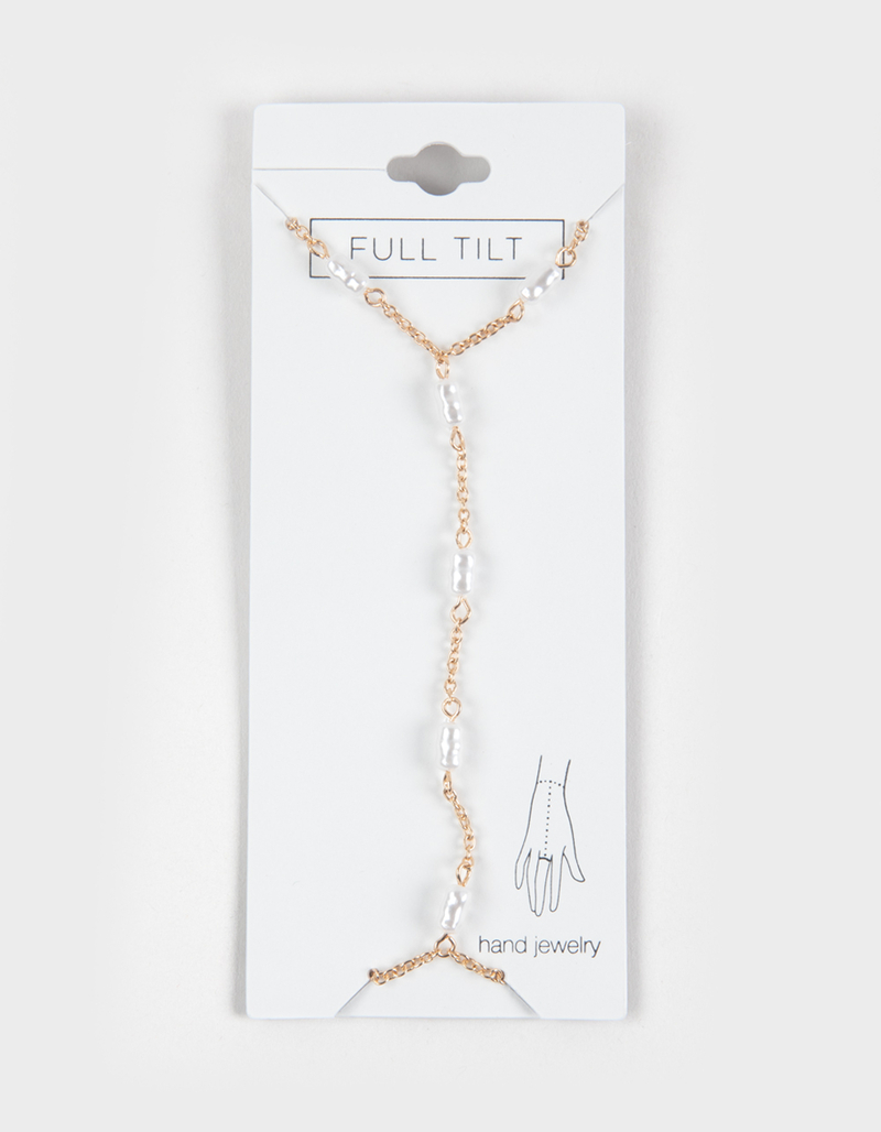 FULL TILT Faux Pearl Hand Chain image number 1