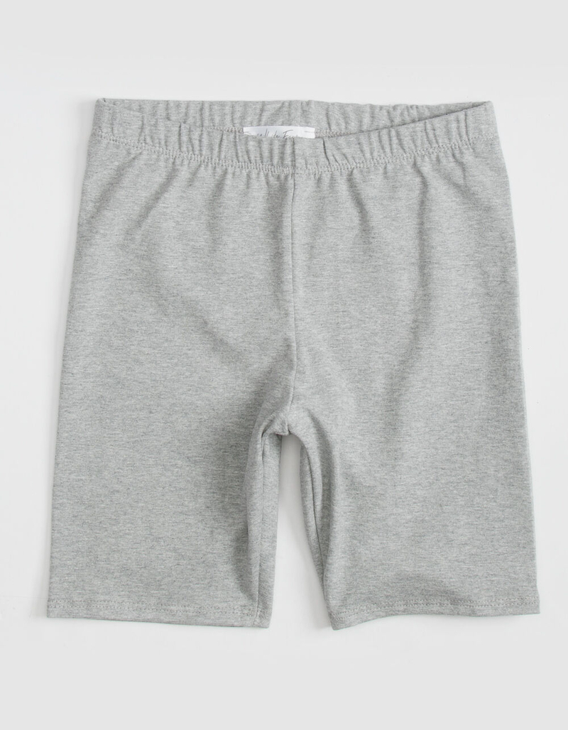 WHITE FAWN Solid Girls Heather Gray Bike Shorts image number 0