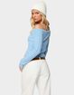 EDIKTED Taniza Off Shoulder Cable Knit Sweater image number 3