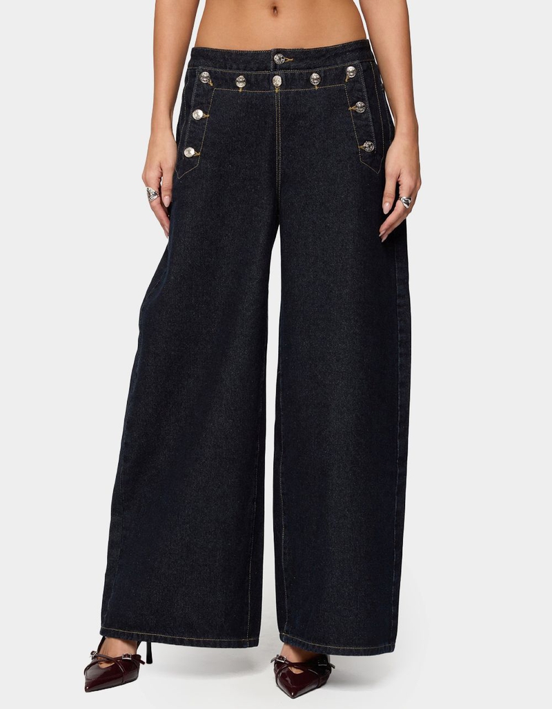 EDIKTED Frida Buttoned Low Rise Baggy Jeans image number 0