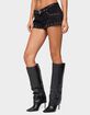 EDIKTED Grommet & Stud Denim Micro Shorts image number 2