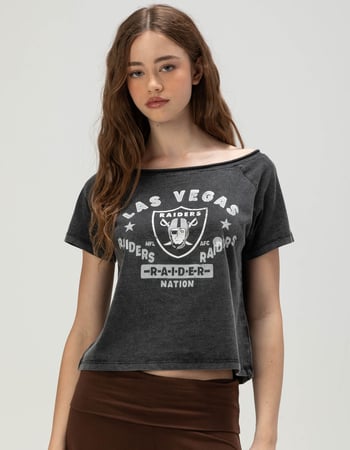 THE WILD COLLECTIVE Las Vegas Raiders Womens Off The Shoulder Tee Primary Image