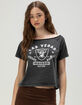 THE WILD COLLECTIVE Las Vegas Raiders Womens Off The Shoulder Tee image number 1