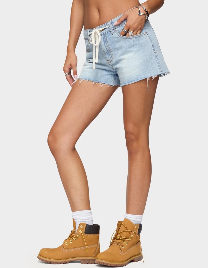 EDIKTED Milla Low Rise Denim Shorts image number 1