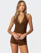 EDIKTED Sloane Faux Suede Halter Top image number 1