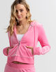 JUICY COUTURE Classic Bling Womens Zip Up Velour Hoodie image number 1