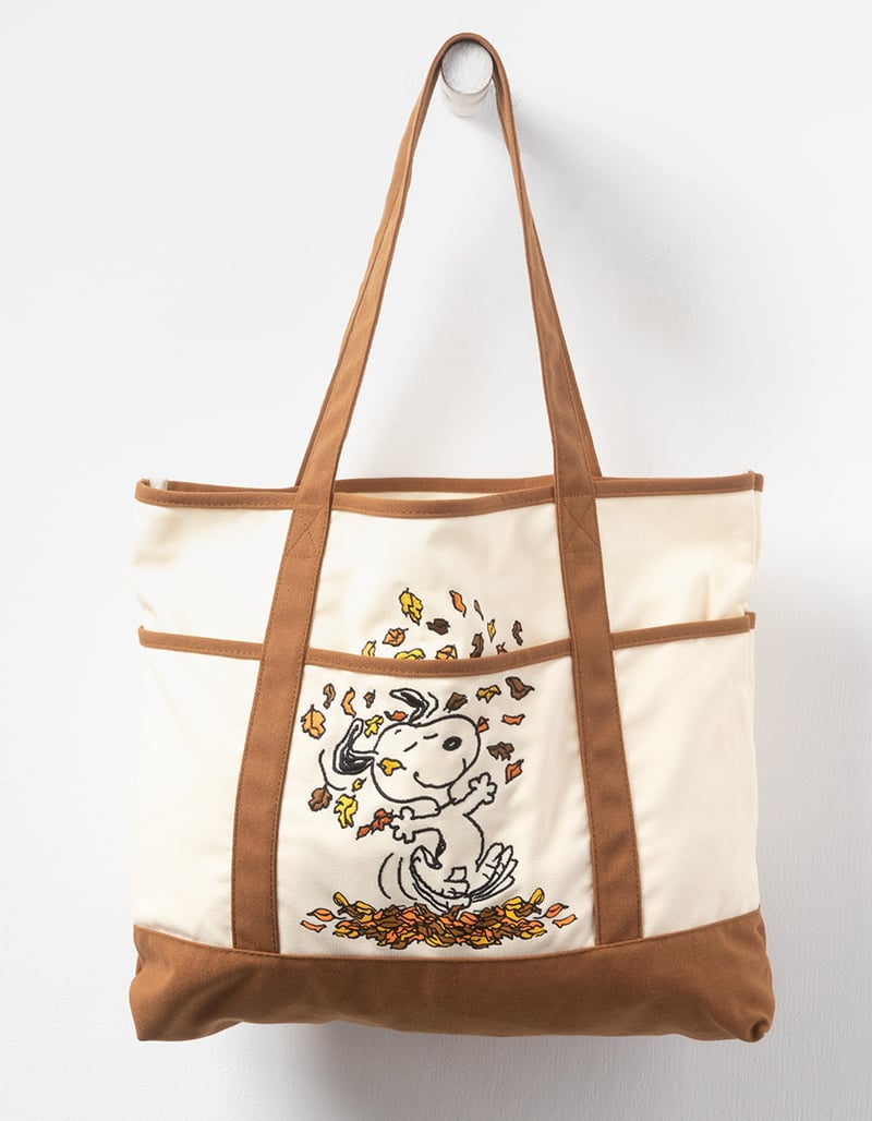 RSQ x Peanuts Fall Leaves Canvas Tote Bag image number 0