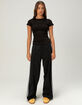 BOZZOLO Womens Rib Long Baby Tee image number 2