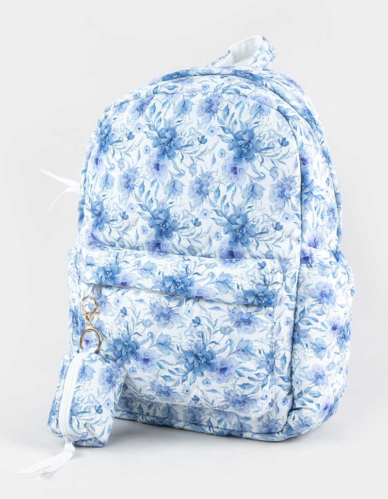 TILLYS Quilted Floral Backpack image number 1