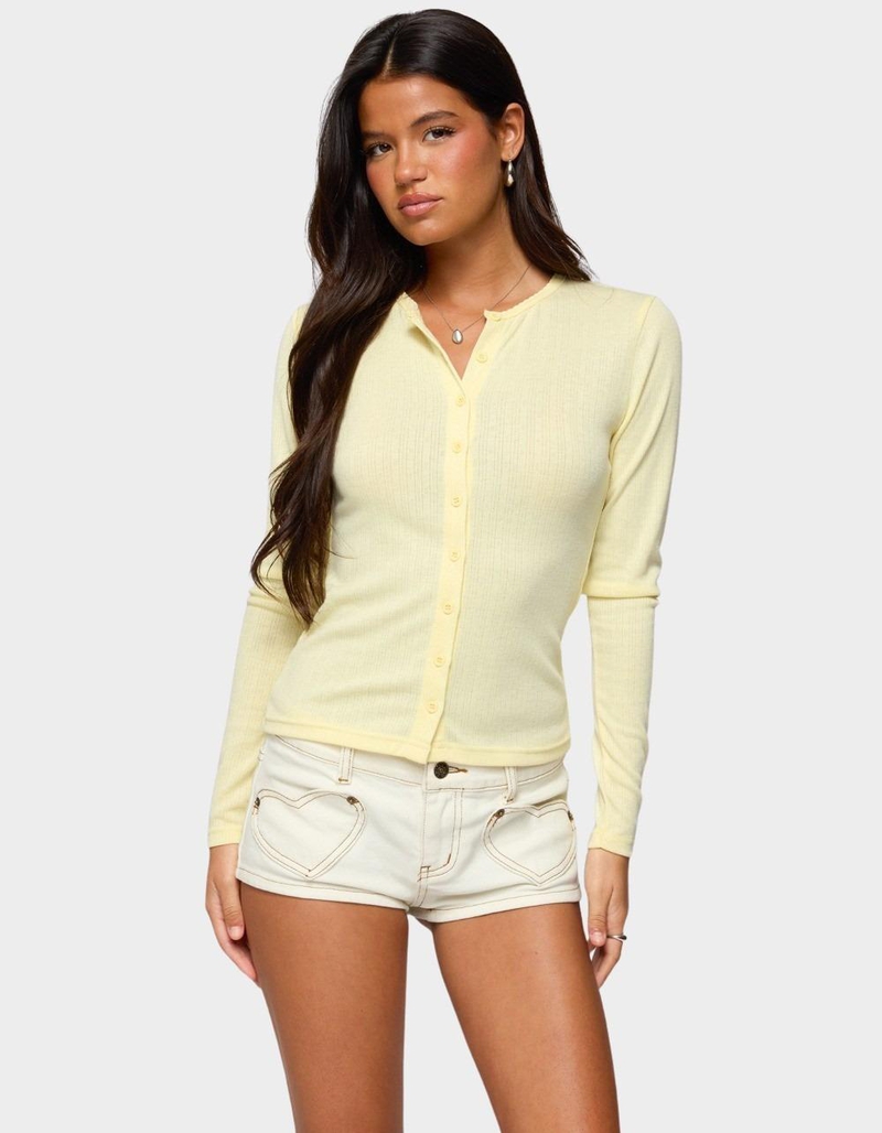 EDIKTED Maeva Button Up Pointelle Top image number 0