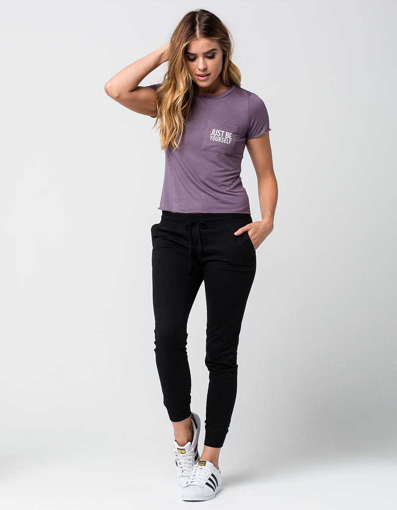 FULL TILT Essential Solid Fleece Womens Jogger Pants image number 3