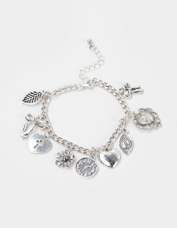 FULL TILT Cross/Heart Multi Charm Bracelet Primary Image