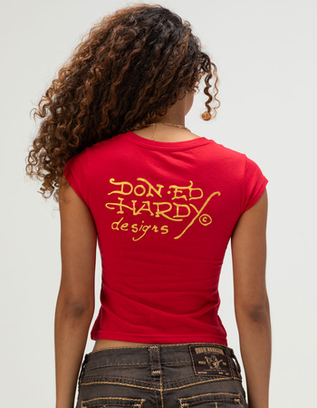 ED HARDY Tiger Mountain Womens Cap Sleeve Tee Alternative Image