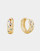 DO EVERYTHING IN LOVE 14K Gold Dipped Pave CZ Huggie Hoop Earrings