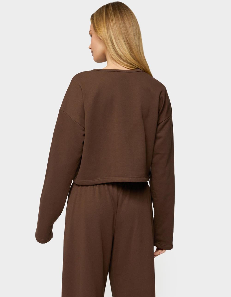 EDIKTED Binah Oversized French Terry Button Up Sweatshirt image number 2