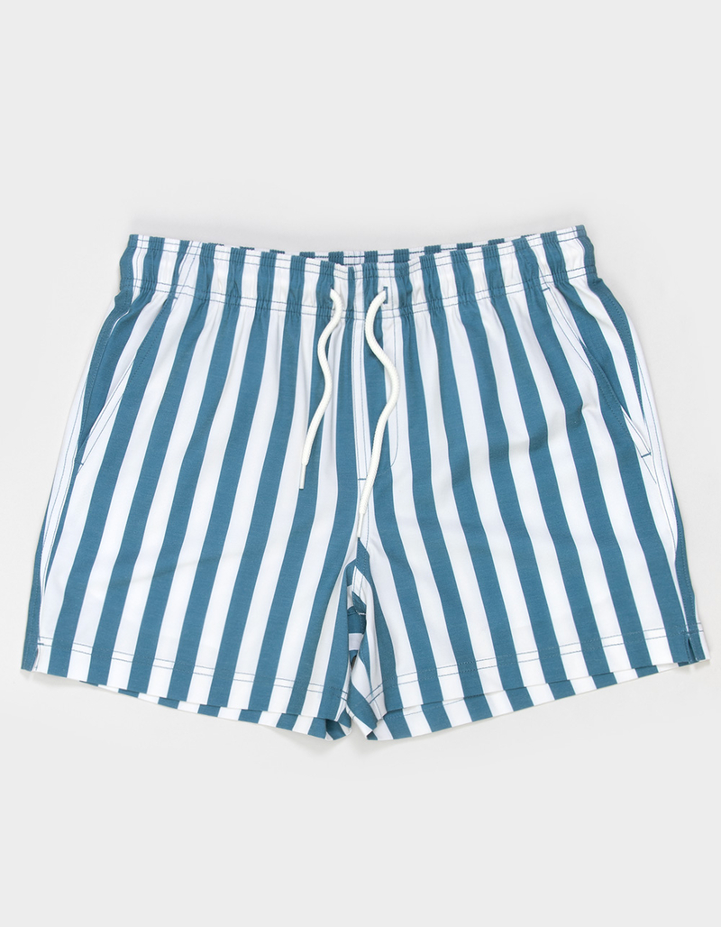 RSQ Mens Bold Stripe Swim Shorts - CADET