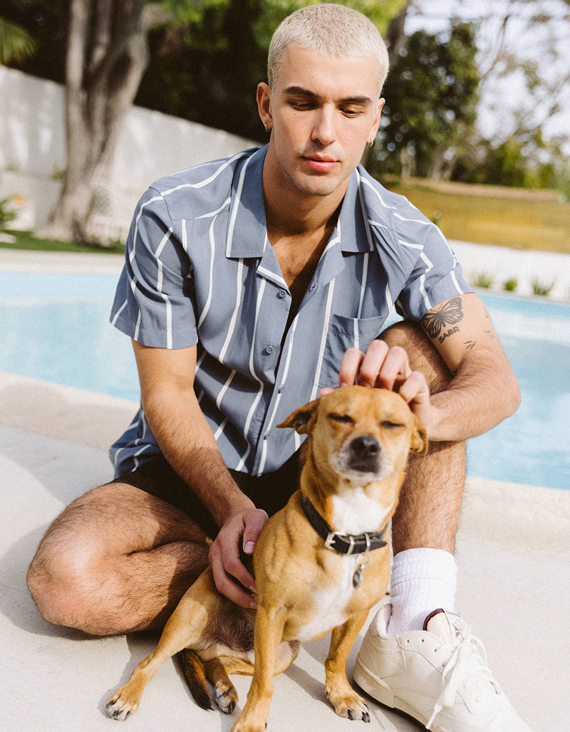 RSQ Mens Striped Button Up Shirt image number 0