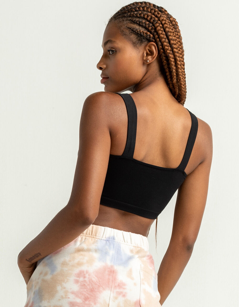 FULL TILT Thick Strap Black Bandeau Bralette image number 2
