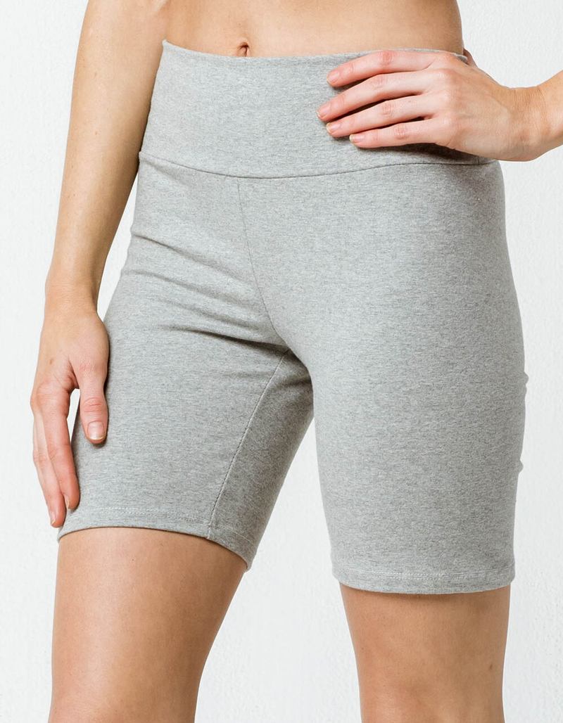 FULL TILT High Waisted Heather Gray Womens Biker Shorts image number 1