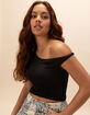 TILLYS Butter Soft Asymmetrical Off The Shoulder Womens Top image number 1