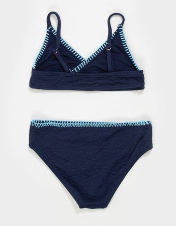 FULL TILT Texture Stitch Girls Triangle Bikini Set Alternative Image