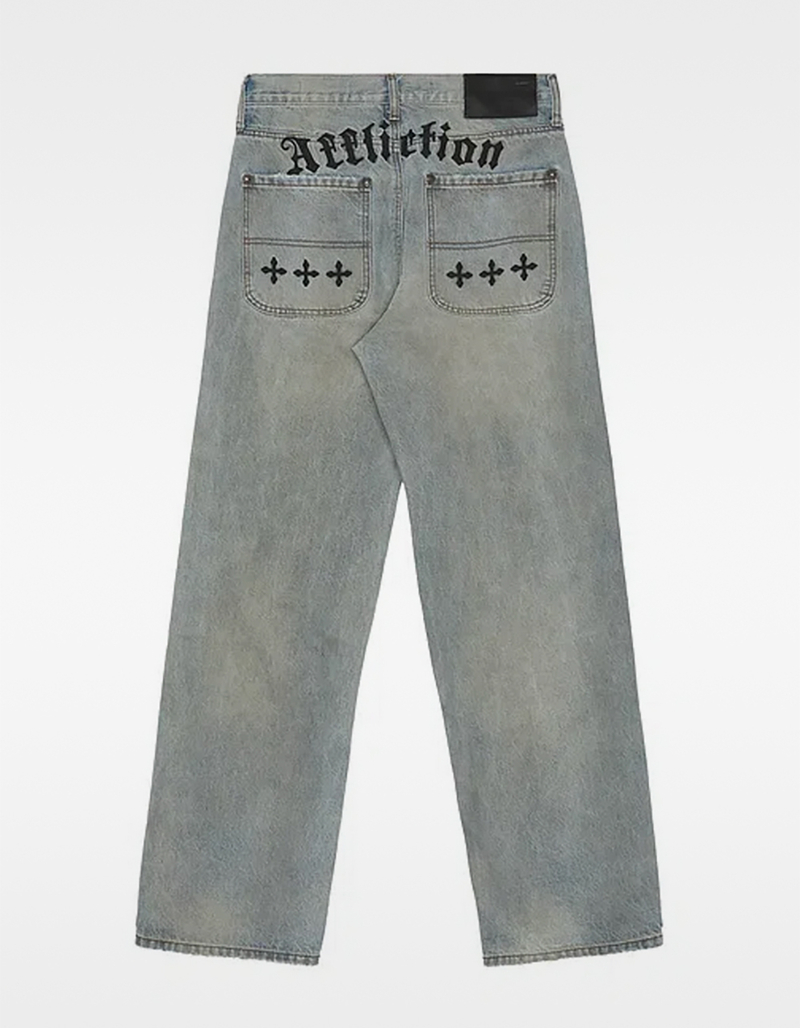 AFFLICTION Black Night Mens Wide Leg Jeans image number 1
