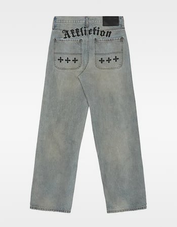 AFFLICTION Black Night Mens Wide Leg Jeans Alternative Image