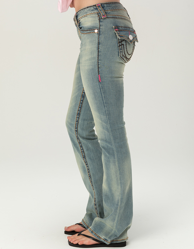 TRUE RELIGION Becca Mid Rise Super T Flap Womens Bootcut Jeans image number 3