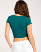HEART & HIPS Ribbed Womens Crop Tee image number 3