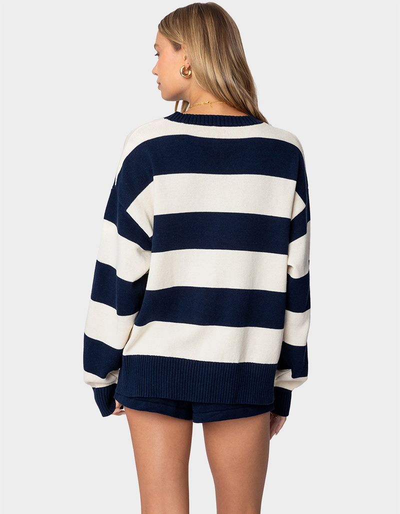 EDIKTED Riley Oversized Striped Sweater image number 4