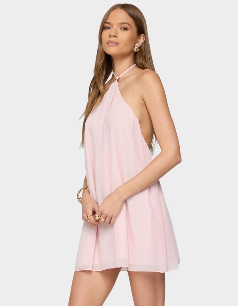 EDIKTED Emeline Backless Halter Mini Dress image number 1