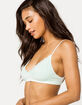 FULL TILT Thermal Lace Trim Mint Bralette image number 2