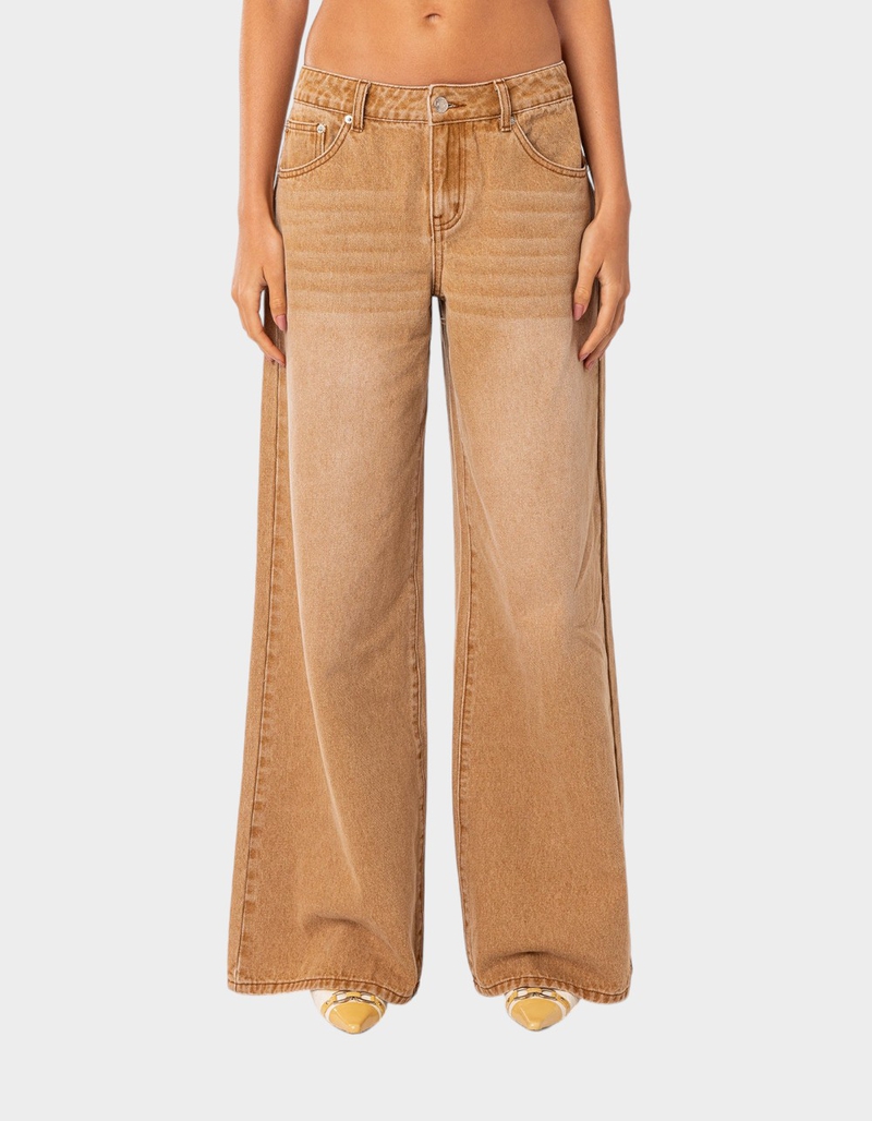 EDIKTED Tallulah Washed Low Rise Slouchy Jeans image number 0