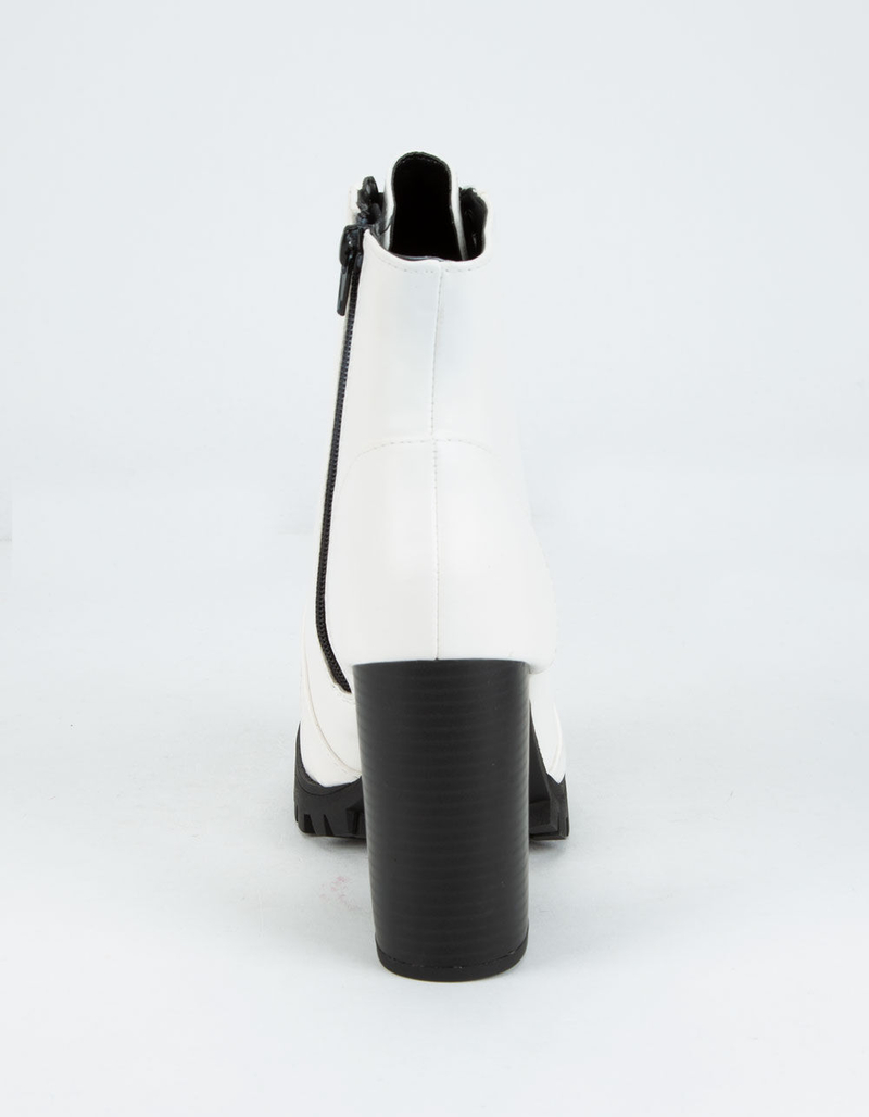 SODA Lug Sole Solid Lace Up Womens Boots image number 3