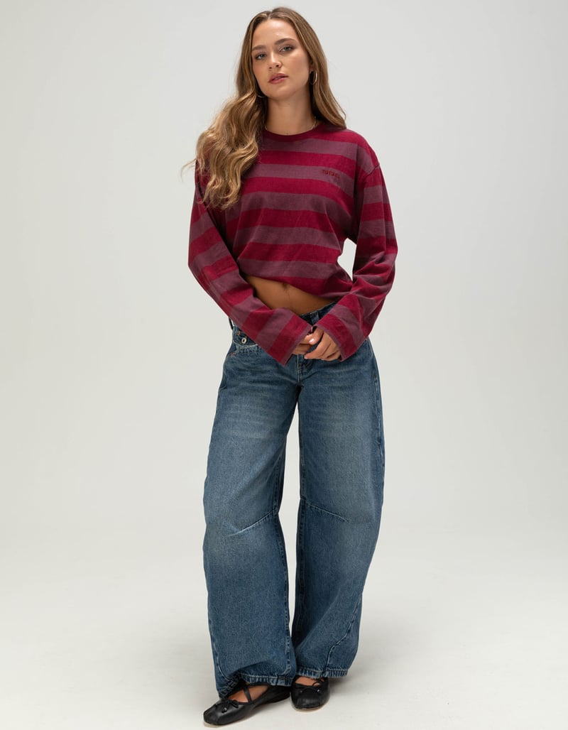 BDG Urban Outfitters Kai Womens Boxy Long Sleeve Stripe Tee image number 1