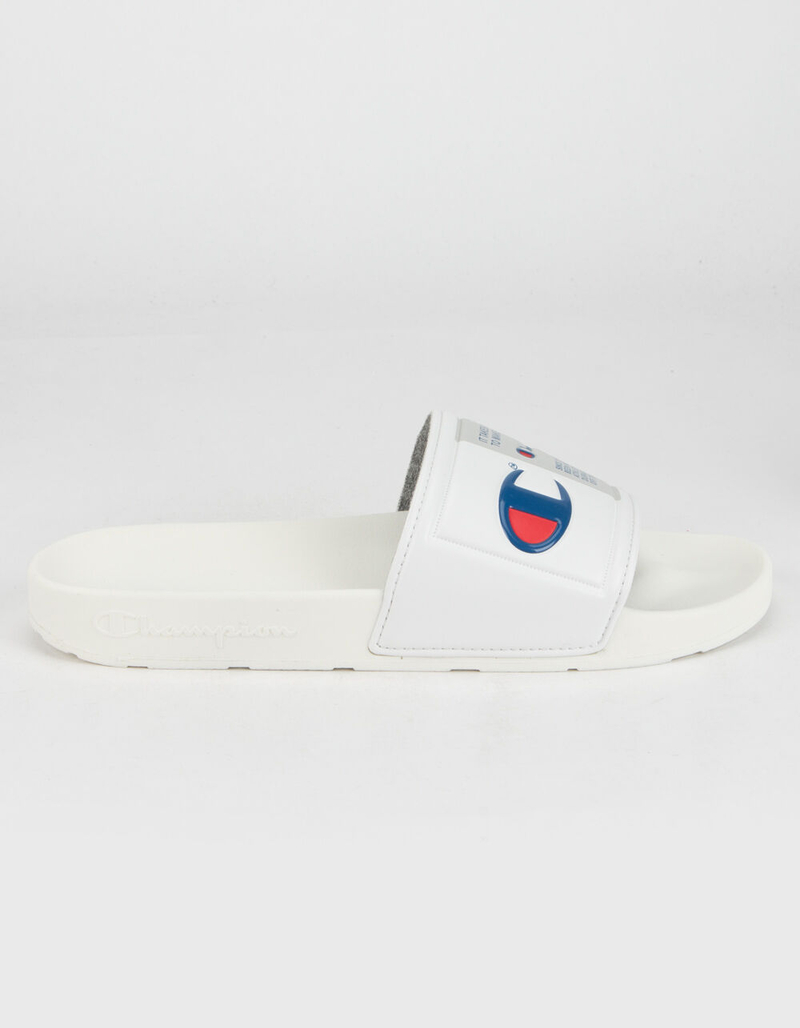 CHAMPION IPO Jock Mens White Slide Sandals image number 1