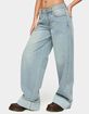 EDIKTED Contrast Heart Low Rise Baggy Jeans image number 2